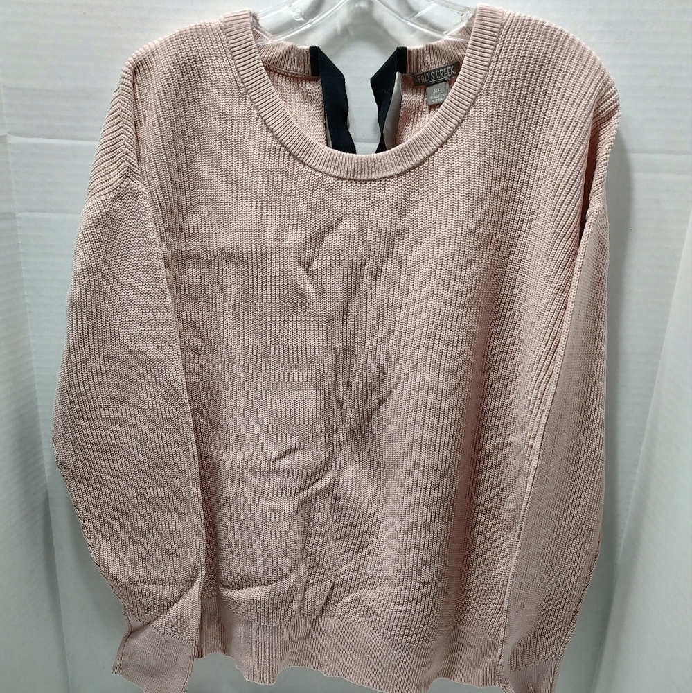 Falls Creek Keyhole Back with Bow Sweater XL
